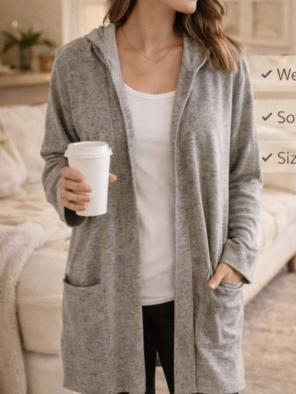 J.Jill long grey sweater/coat  size medium